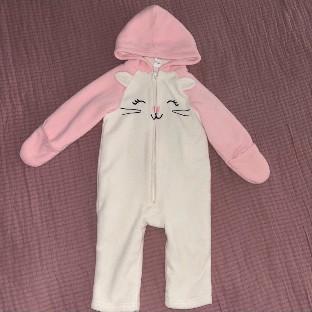 Old Navy Pink and White Kids One Piece Footie